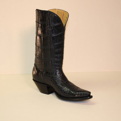 Black Seamless Alligator Belly Custom Cowboy Boot