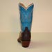 Custom Tan Pig Suede Rough Out Cowboy Boot with Elephant and Turquoise Calf