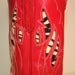 Custom Tiger Striped Stingray Cowboy Boot with Red Calf Shaft and Stingray Inlay