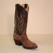 Custom Cowboy Boot of Adobe Hippopotamus with a Chocolate Brown Euro Calf Shaft