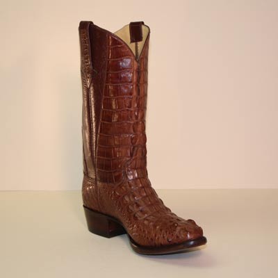 Brown Hornback Alligator Custom Cowboy Boot
