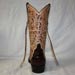 Full Filigree Custom Cowboy Boot with Brown Alligator and Silver Conchos