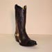 Custom Made Brown Deerskin Cowboy Boot with Black Alligator