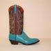 Handmade Smooth Turquoise Stingray Cowboy Boot with Tan Vintage Buffalo