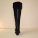 tall black ladies dress boot with suede collar