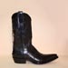 Handmade Black Alligator Belly Cowboy Boot with Hand Corded Top