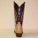 saddle tan ostrich custom cowboy boot with inlayed tops