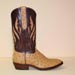 handmade saddle tan ostrich custom cowboy boot with inlayed tops