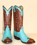 turquoise caiman custom made cowboy boot