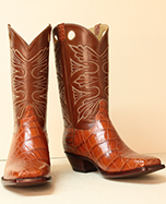custom made cognac alligator cowboy boots