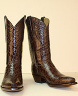 handmade seamless chocolate alligator belly cowboy boots