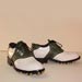 ivory kangaroo with green ostrich saddle and counter custom golf shoe