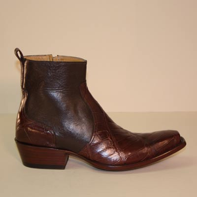 Cognac Brown Alligator Belly Men's Custom Ankle Boot
