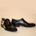 handmade custom men's shoe black alligator belly dress shoe