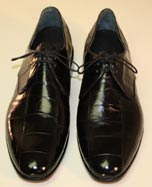 Custom Men's Dress Shoe Black Alligator Belly Lace-Up