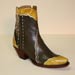 Custom Made Olive Green Cowboy Botine with Yellow Alligator Belly 