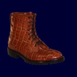 custom handmade cognac hornback alligator combat boot