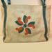 handmade custom purse tote bag shadow goat with coral and turquoise design