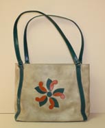 Custom Purse Shadow Goat with Coral and Turquoise Design