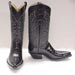 Alligator Belly Custom Cowboy Boot with Alligator Collar and Pull Straps