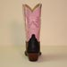 Custom Shorty Cowboy Boot Tan Pig Suede with Black Cherry Elephant and Pink Calf Shaft