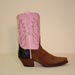 Custom Cowboy Boot Tan Pig Suede Rough Out with Black Cherry Elephant Counter