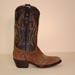 Handmade Cowboy Boot of Adobe Hippopotamus and Brown Euro Calf