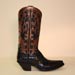 custom alligator belly cowboy boot with copper kid overlay and collar