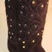 Black Cashmere Suede Custom Cowboy Boot with Rhinestones