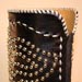 Handmade Black Elephant Cowboy Boot with Chrome Studs and Silver Lacing