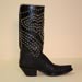Black Elephant Custom Cowboy Boot with Chrome Studs and Silver Buckstitching