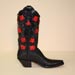 Tezu Lizard Custom Cowboy Boot with Red Rose Inlay