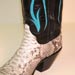 Handmade Natural Python Custom Cowboy Boot with Zippered Tall Top