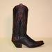 Handmade Cowboy Boot of Black Deerskin and Brown Alligator
