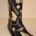 Handmade Cowboy Boot Gold and Green Butterfly Inlay and Overlay