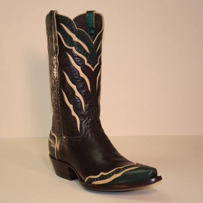 Tri Color Calf Custom Cowboy Boot with Inlays