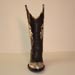 Handmade Brown and Gold Cowboy Boot with Horse Head Overlay