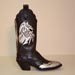 Custom Made Cowboy Boot Brown Buffalo Calf with Golden Horse Head Overlay
