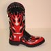 Handmade Motorcycle Boots with Silver Cross Overlay and Studs