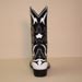 Handmade Black French Calf Cowboy Boot with White Calf Foxing and Piping