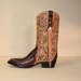 Gallegos Style Handmade Brown Alligator Cowboy boot with Hand Tooled Filigree