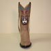 Tan Vinatge Calf Custom Cowboy Boot with Wolf Head