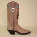 Handmade Cowboy Boot with Handcut Wolf Head and Silver Conchos