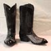 Handmade French Calf Cowboy Boot with Gray Eagle and Gray Star