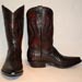 Black Cherry Tezu Lizard Custom Cowboy Boot with Black Cherry Buffalo