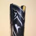 Navy Full Quill Pin Ostrich Custom Cowboy Boot with Navy and Silver Inlayed Top