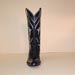Custom Made Pin Ostrich Cowboy Boot with Navy Kid Inlayed Top