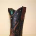 Tan Vintage Buffalo Shorty Custom Cowboy Boot with Buckstitching and Silver Studs
