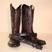 Chocolate Brown Deerskin Custom Cowboy Boot with Black Alligator Points
