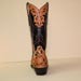 custom made cowboy boot with filigree vamp and collar